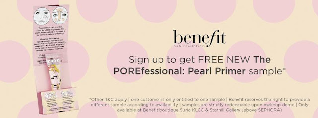 Benefit Cosmetics Malaysia FREE POREfessional Pearl Primer Sample Giveaway