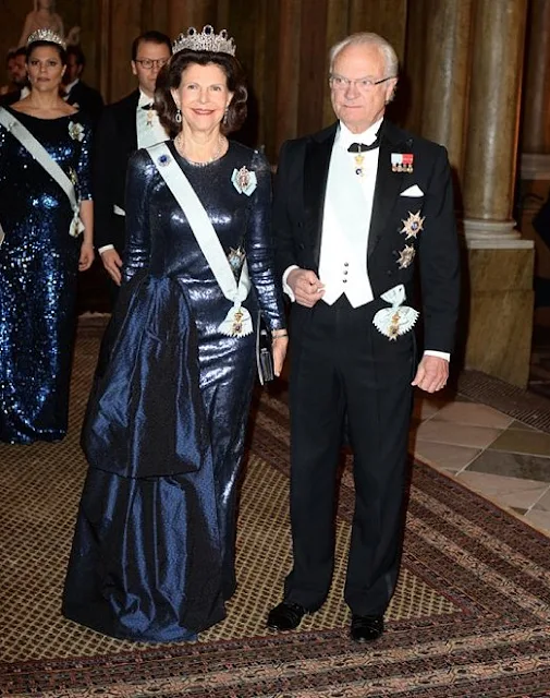 King Carl Gustaf and Queen Silvia of Sweden hosted the traditional dinner for this year's Nobel Laureates at the Royal Palace