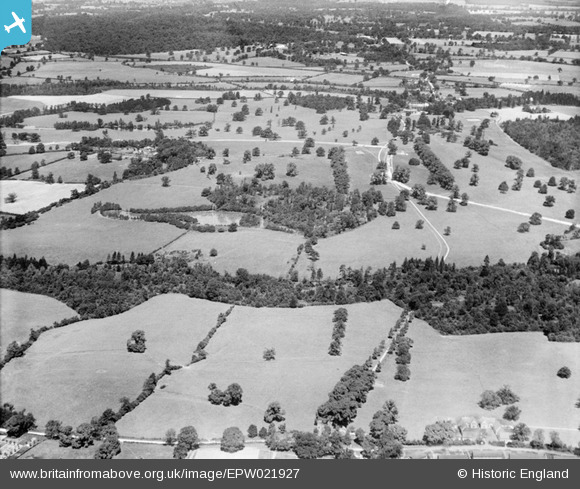 Photograph of Gobions Garden and Gobions Wood, Brookmans Park, from the south-east, 1928