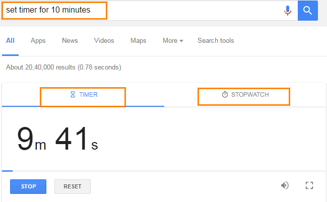 10 minute timer google