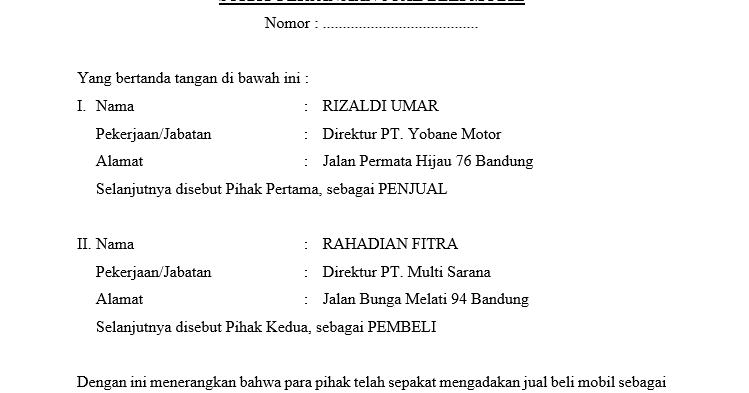 Contoh Surat Penutupan Harga Jual Beli Tanah Contoh Surat