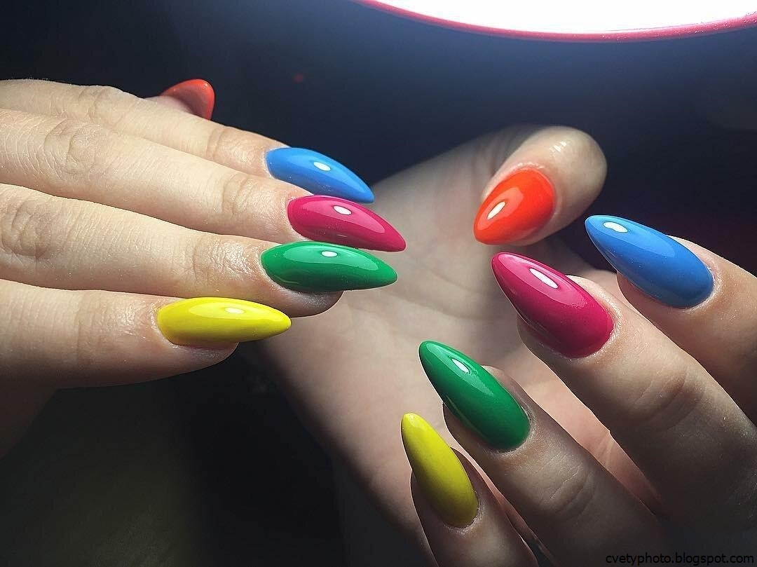 Дизайн Маникюра Разноцветные Ногти