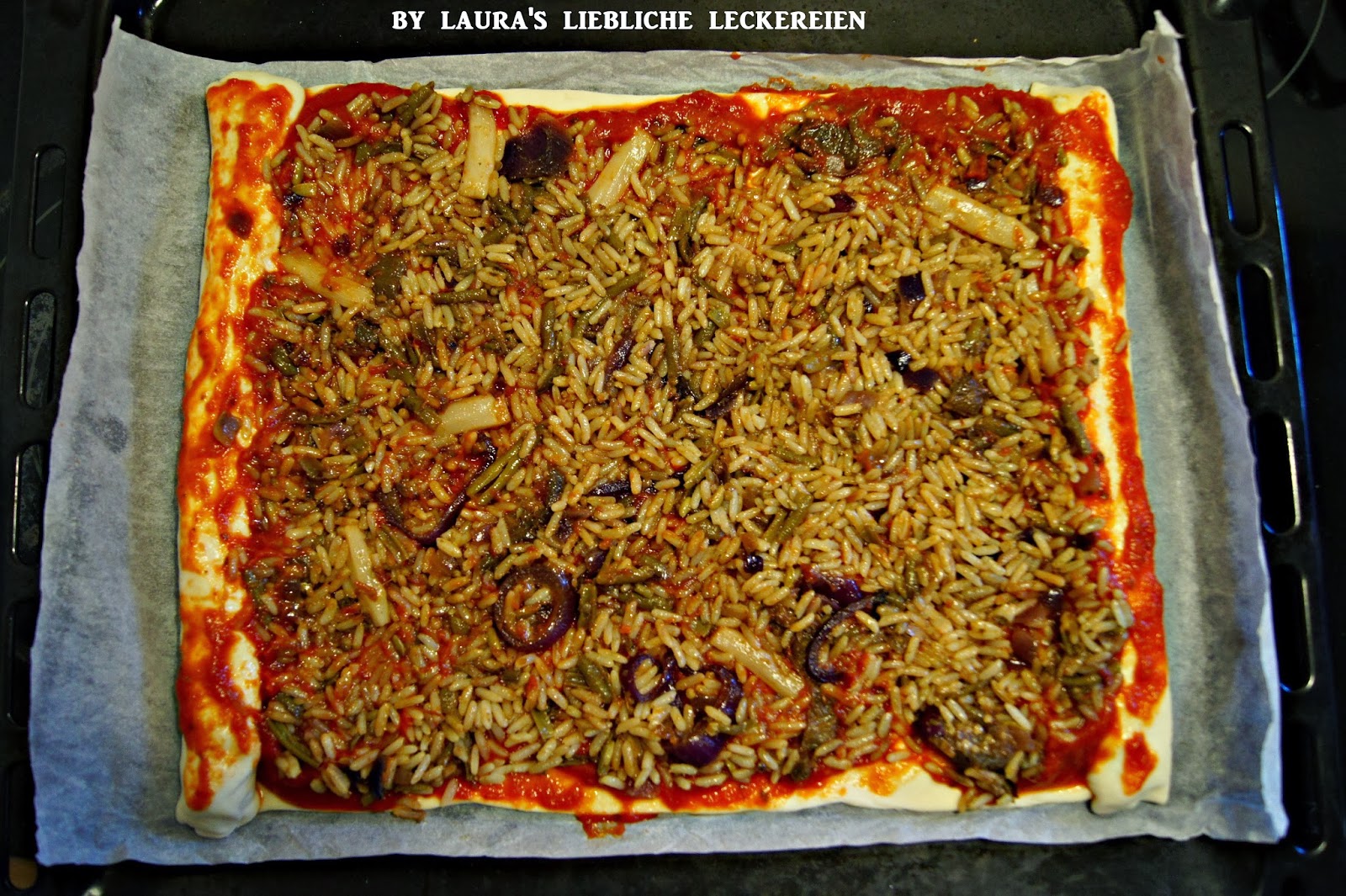 ♥ Laura&amp;#39;s liebliche Leckereien ♥: ♥ Cheesy Crust Rice Pizza ♥