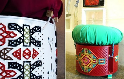 diseño de otomana con material reciclado