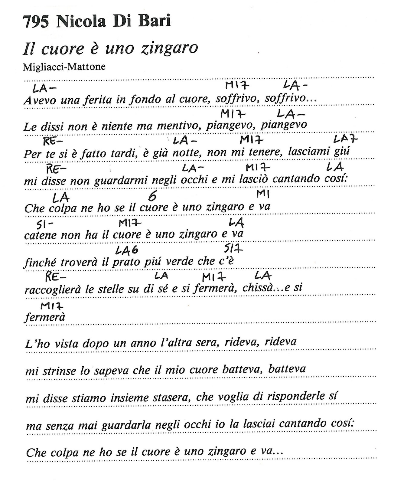 BODI SONČEK 18 IL CUORE È UNO ZINGARO (Nicola Di Bari)
