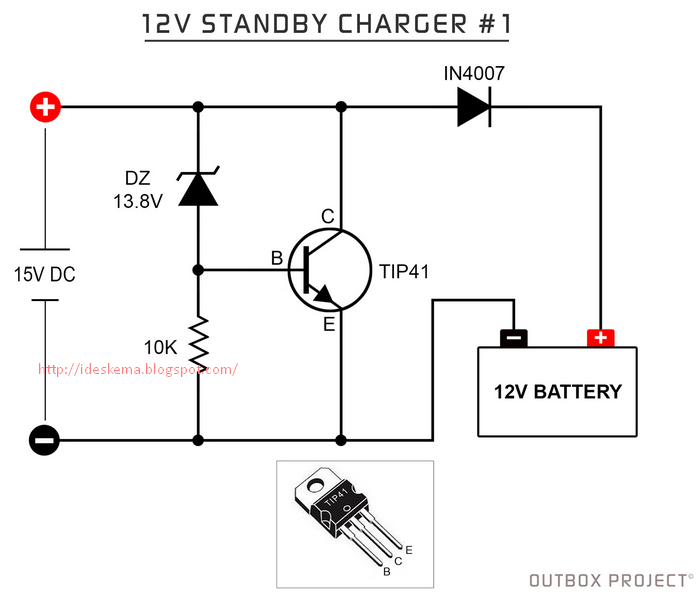 Skema Rangkaian Charger Battery 12 volt Standby atau