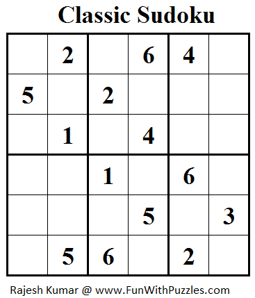 Classic Sudoku  (Mini Sudoku Series #29)