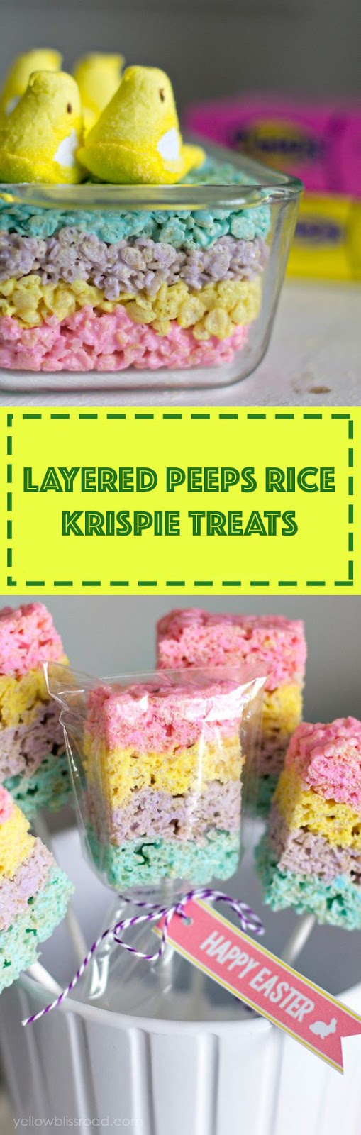 Layered Peeps Rice Krispie Treats Layered Peeps Rice Krispie Treats