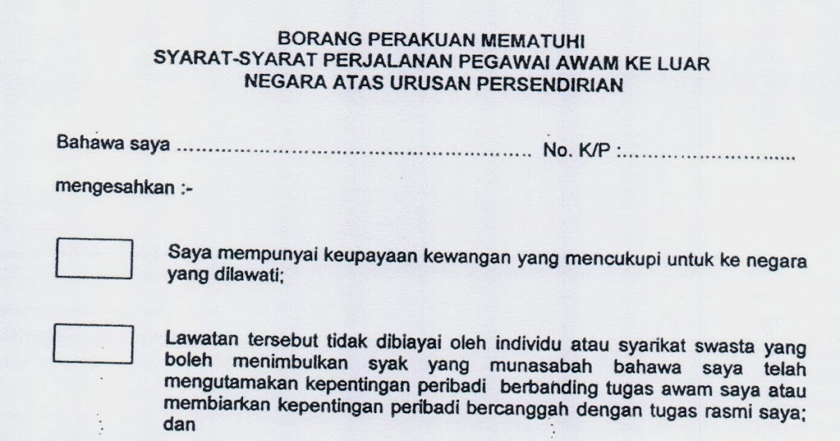 Contoh Surat Keluar Negara Contoh Surat