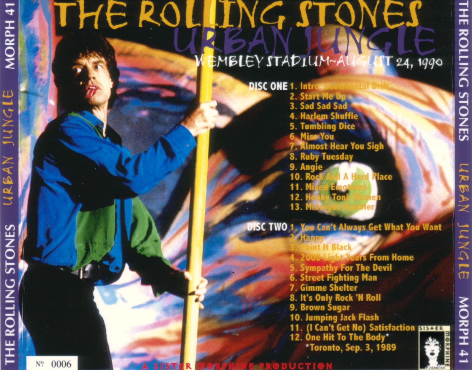 Bootleg Rambler The Rolling Stones 19900707 Wembley, "Seventh Of July"(TWO LABEL)+"Urban