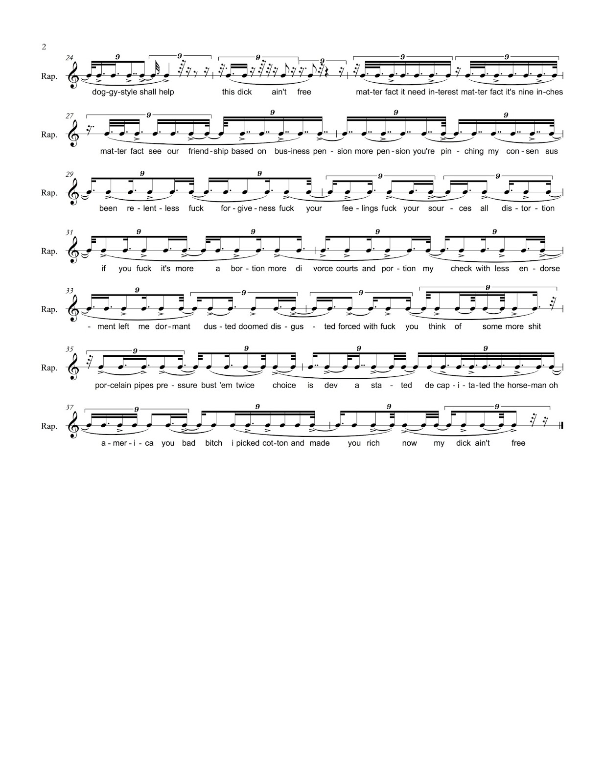 Kendrick Lamar, "For Free? (Interlude)" Sheet Music Transcription