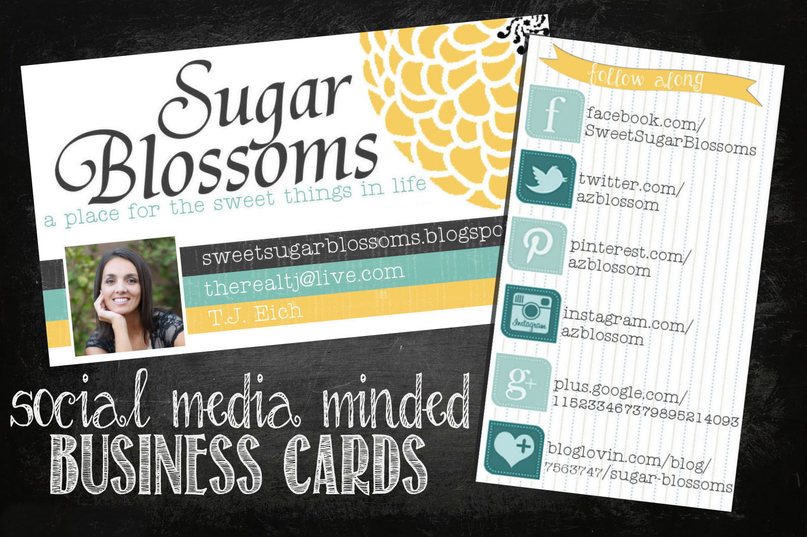 sweet sugar blossoms social media business cards social media cards