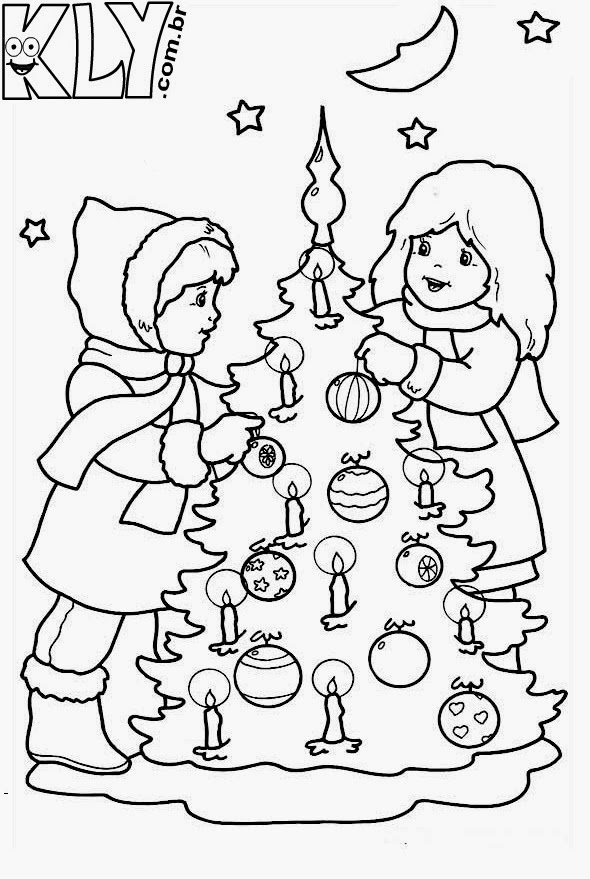 Árvore de Natal - Desenhos para Colorir - Criança Feliz e Alfabetizada