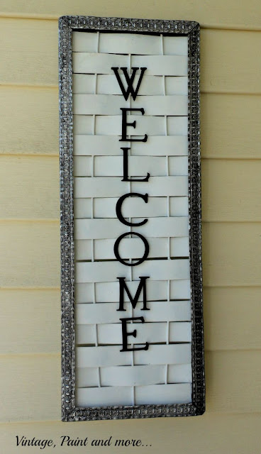 Vintage, Paint and more... DIY welcome sign with a metal trim