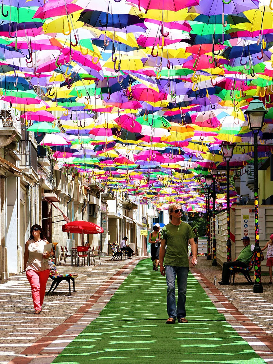 Hundreds of Umbrellas Once Again Float Above The Streets in Portugal