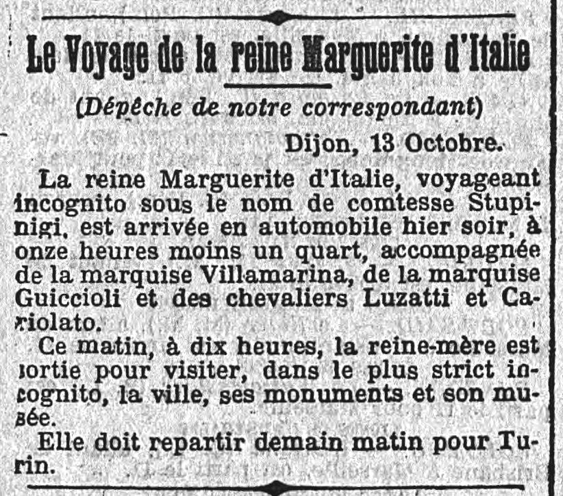 Dijon en 1900 Marguerite de Savoie, reine d'Italie