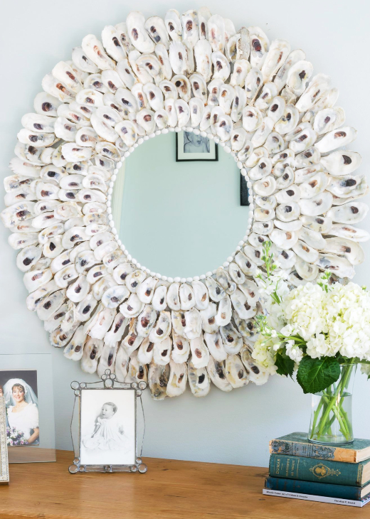 Large Round Oyster Shell Mirror Handmade DIY Tutorial