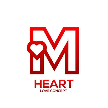 صور قلوب على شكل حرف m