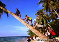 naik kelapa miring pantai tanjung gelam karimun jawa