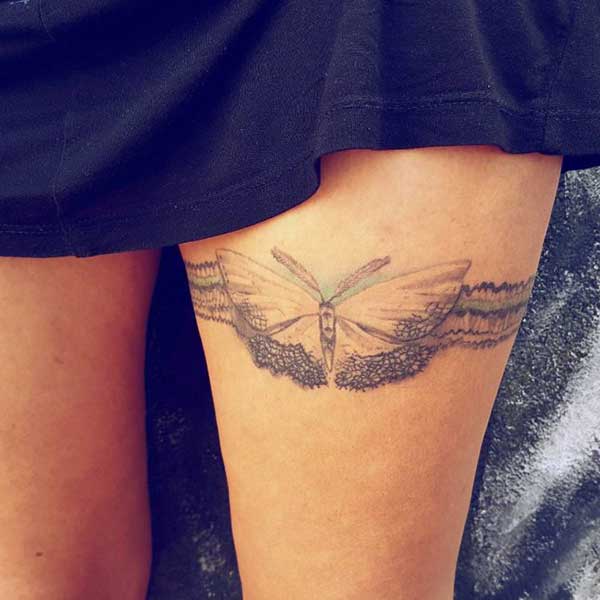 butterfly and garter tattoo design butterfly and garter tattoo design