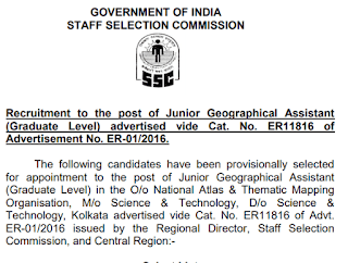 SSC Library 2016 Result
