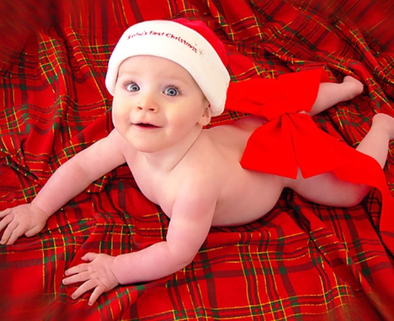 25 Foto Gambar Bayi Lucu Banget Pakai Topi Santa Natal