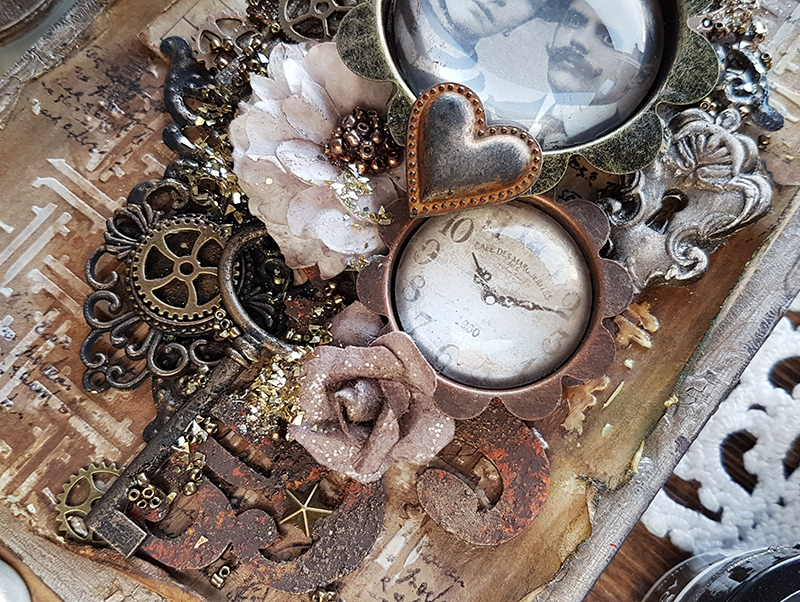 Mixed Media Place Altered book cover by Nadya Drozdova