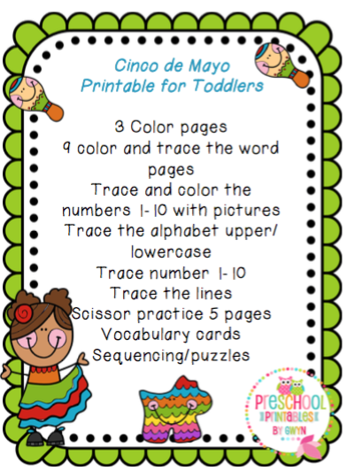 Cinco de Mayo Printable for Toddlers ~ Preschool Printables