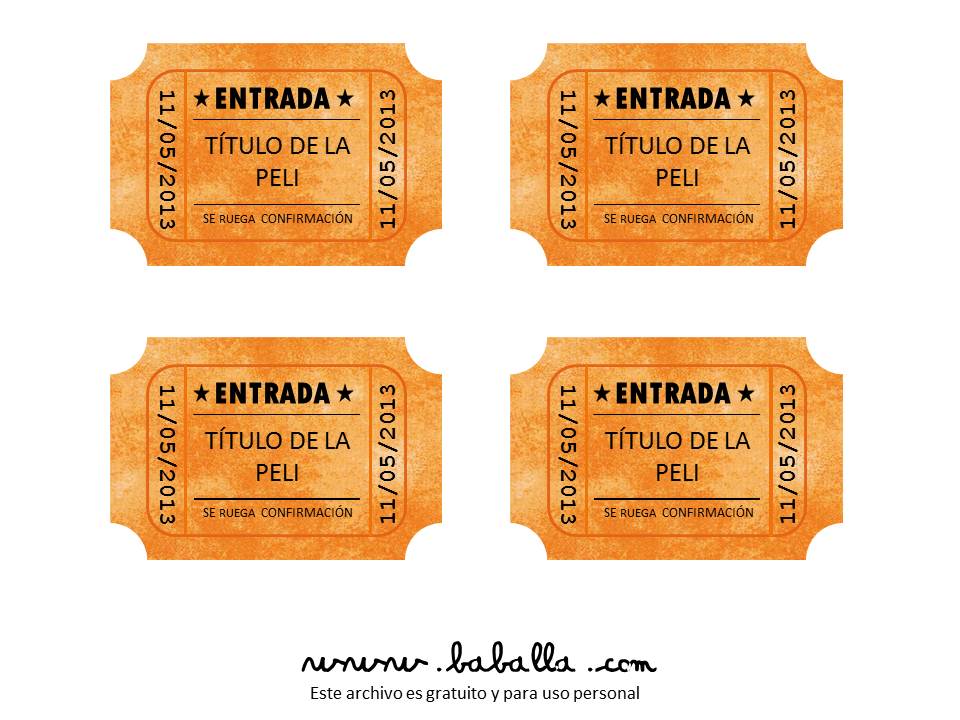 fiesta de cine con imprimible gratis fiestas, porque me gustan las fiestas Baballa