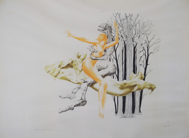 Litografía surrealismo en venta Jan Van Der Loo