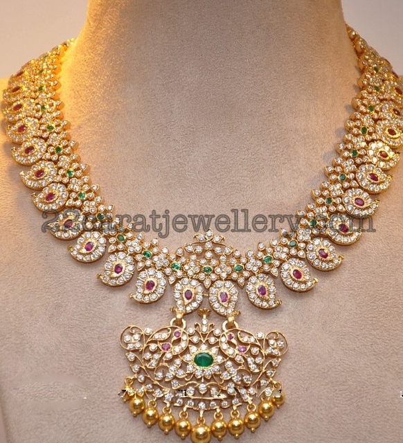 Diamond Mango Necklace - Jewellery Designs