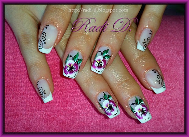 It`s all about nails: French with Flowers & Swirls