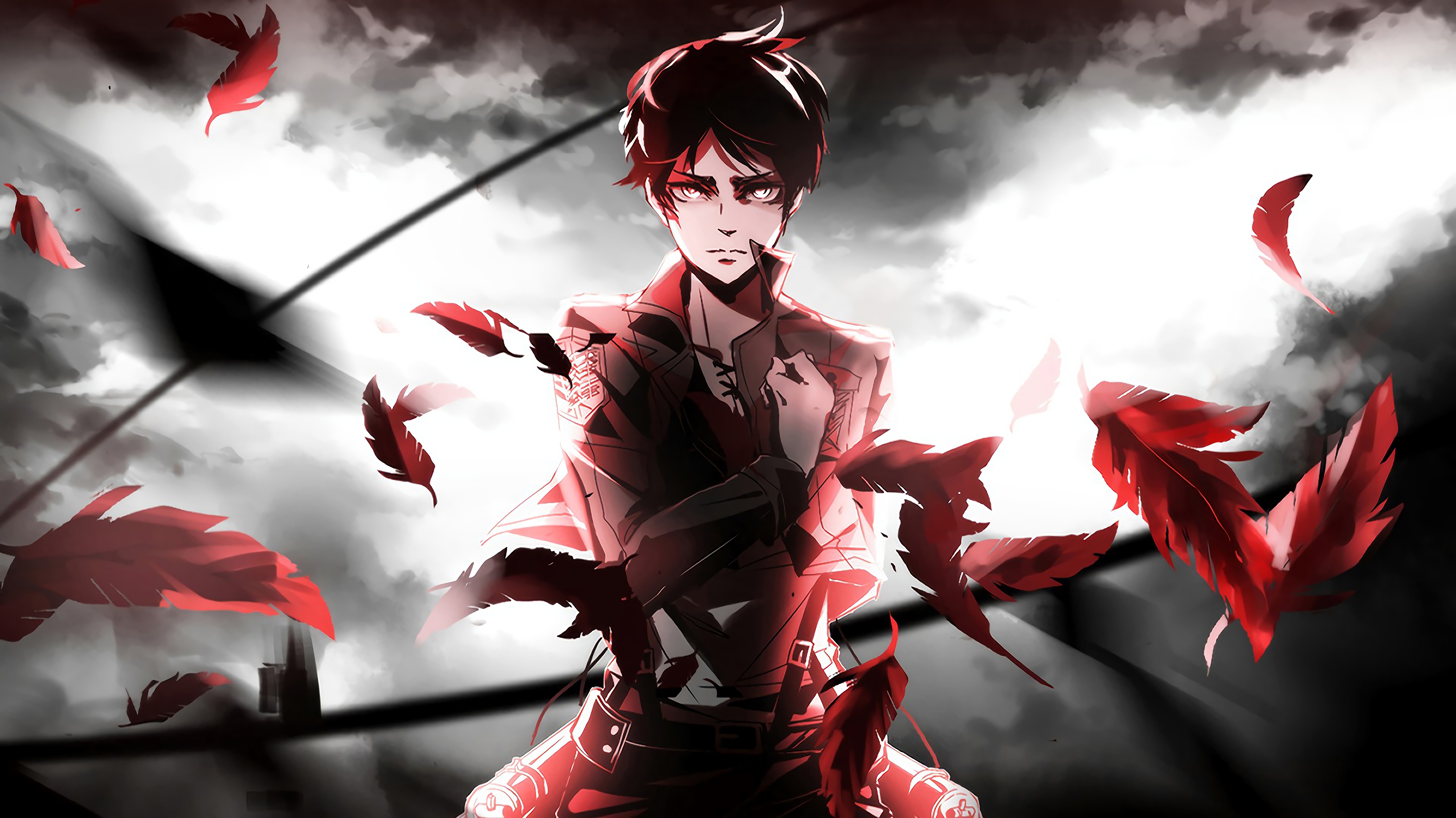 Epic EREN YEAGER jacket wearing Scene 60fps eren jacket HD wallpaper   Pxfuel