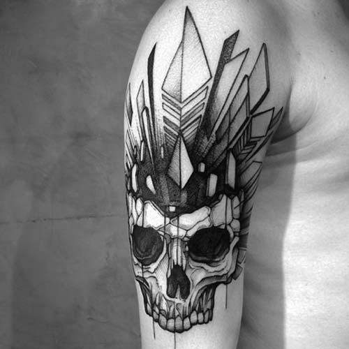 erkek üst kol geometrik kuru kafa dövmesi man upper arm geometric skull tattoo erkek üst kol geometrik kuru kafa dövmesi man upper arm geometric skull tattoo