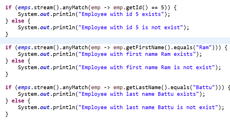 Programming for beginners: Java8 Streams anyMatch example