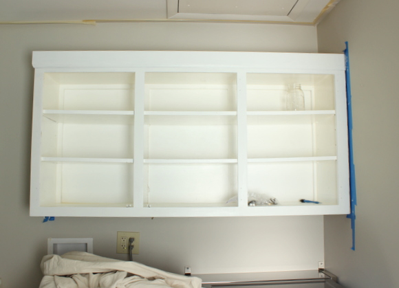 A look at the fully primed cabinets