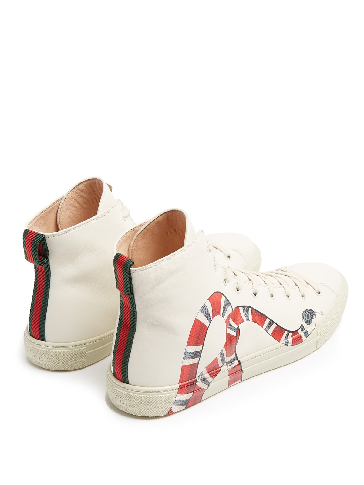 gucci leather high top snake