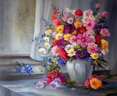 pintura-al-oleo-de-flores