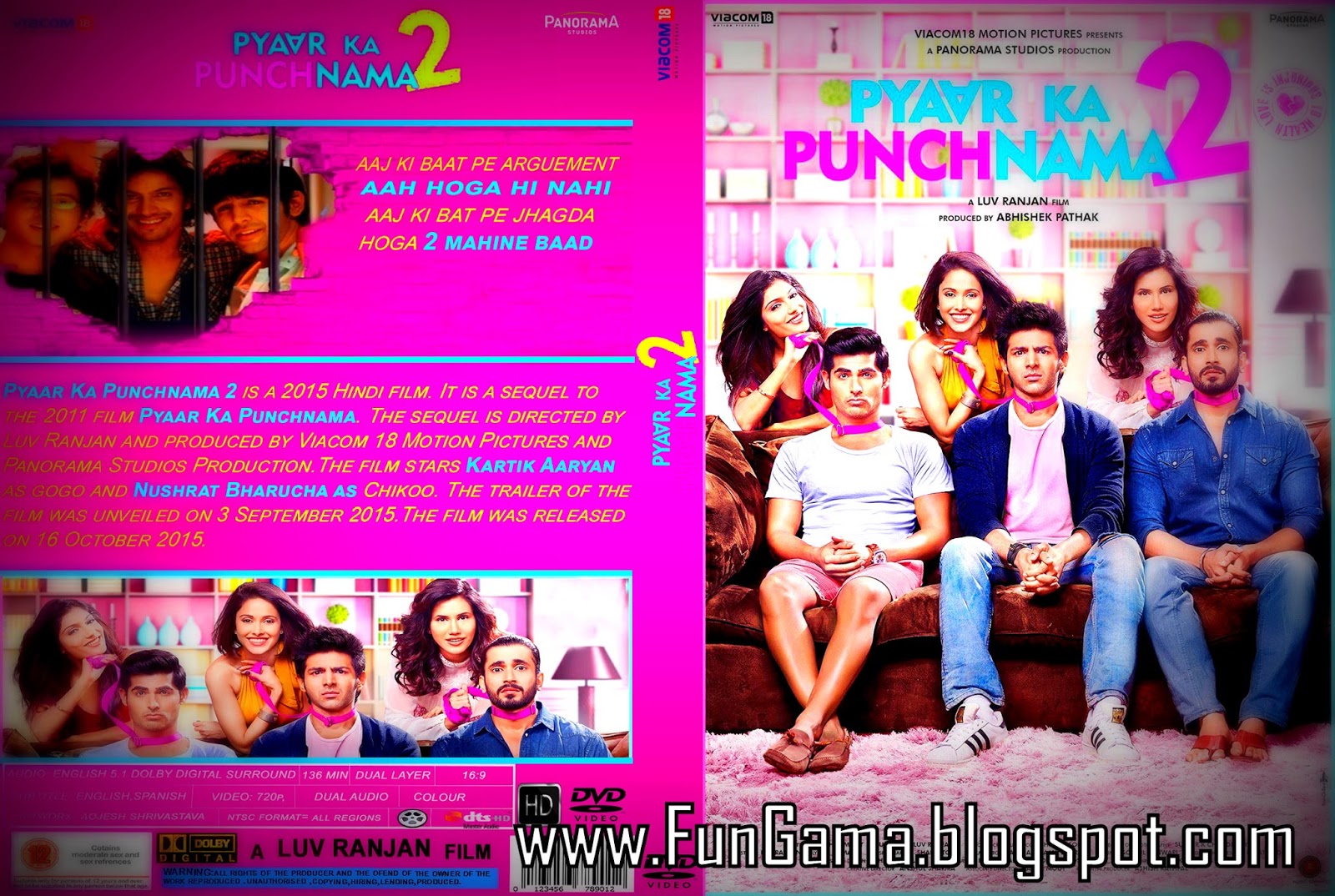 Free Download Pyaar ka Punchnama 2 Hindi Movie - FunGama