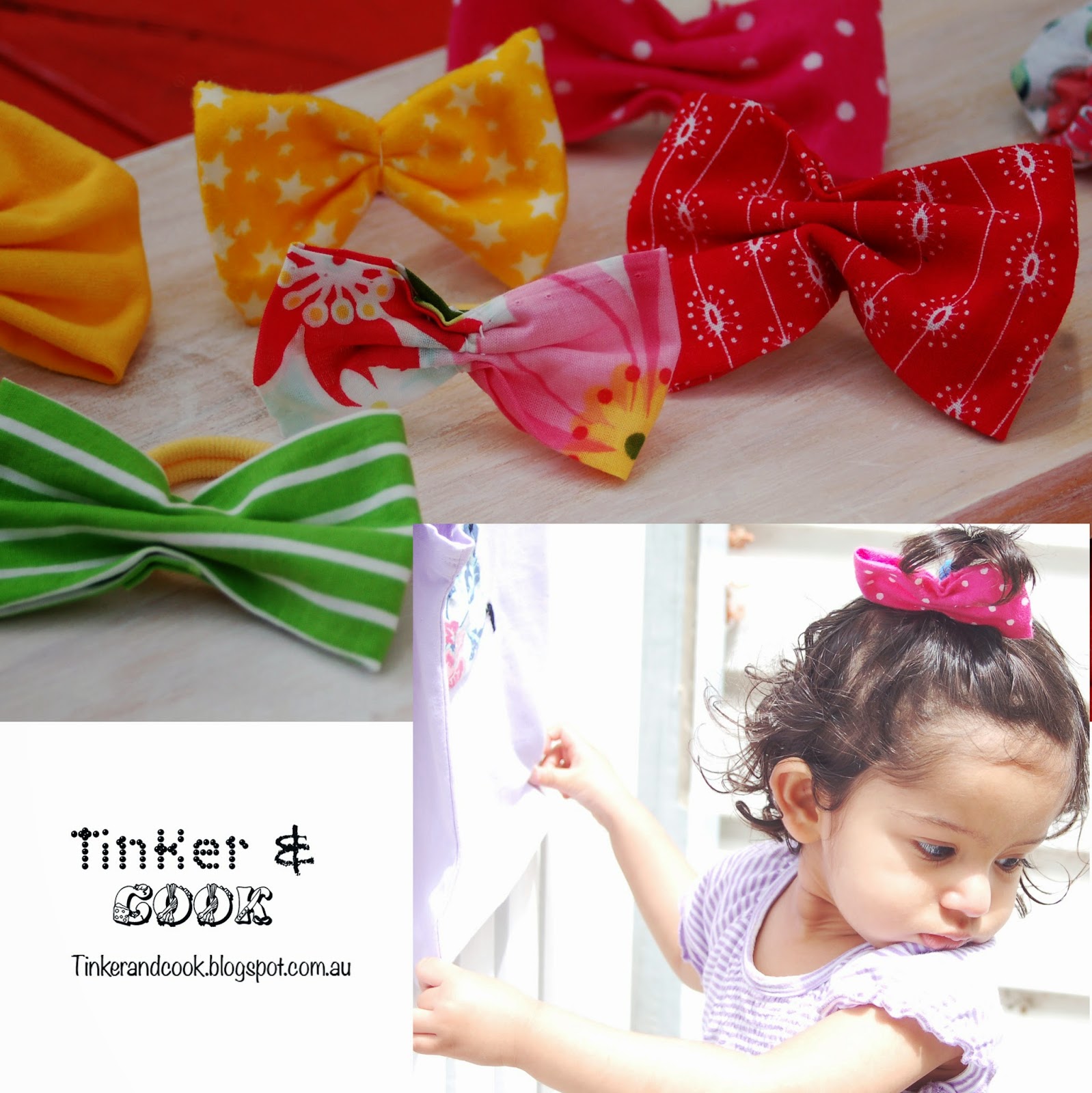 Tinker and Cook: DIY bow hair ties for little ones