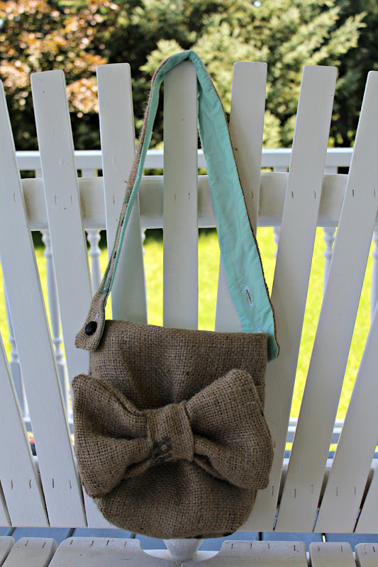 Sylvie Liv Burlap Messenger Bag With Bow