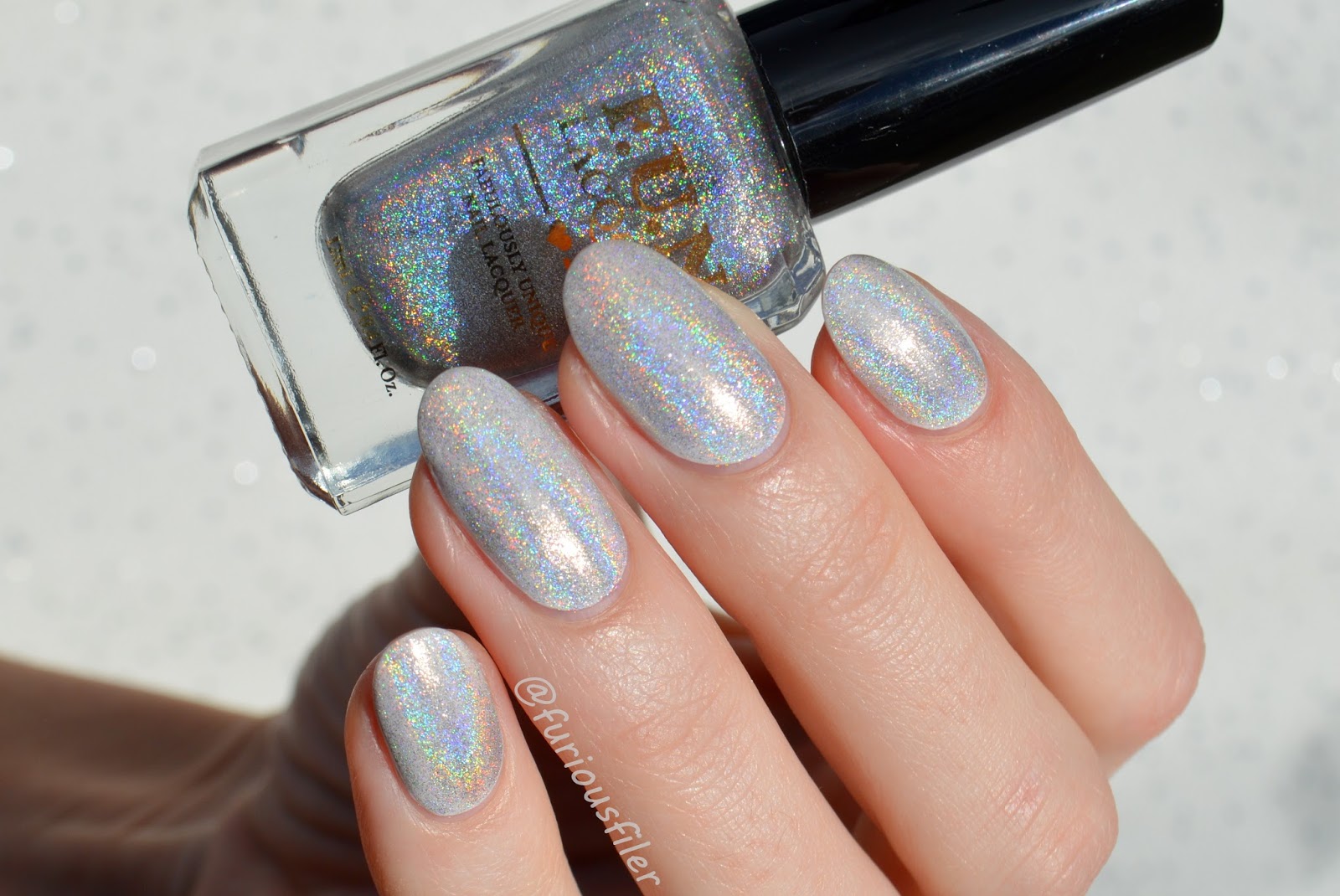 F.U.N. Lacquer Diamond Holo Top Coat Swatches + Review FURIOUS FILER