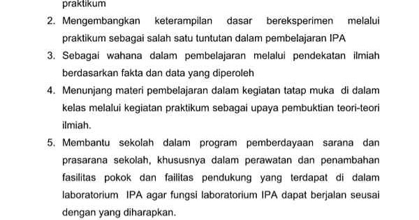 Contoh Program Kerja Laboratorium IPA di Sekolah Info