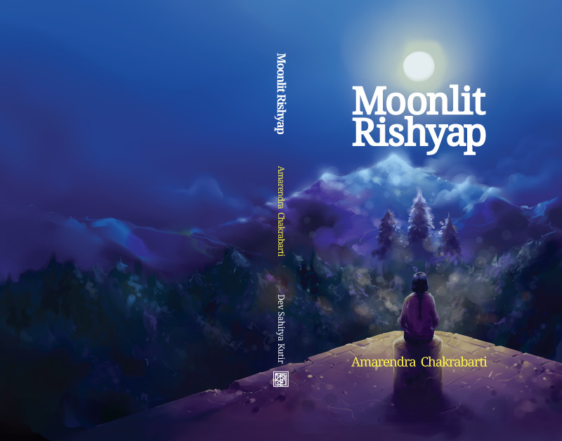 book cover illustration girl moonlit night