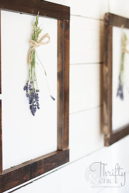 DIY Framed dried lavender gallery wall. DIY botanical prints. Gallery wall ideas with botanical prints. White and rustic farmhouse dining room. Modern farmhouse dining room decor and ideas