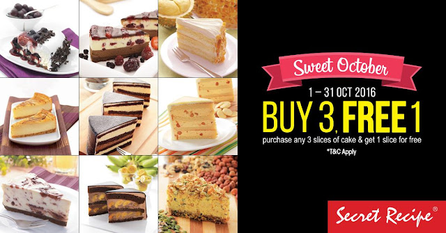 Secret Recipe Malaysia Buy 3 Free 1 Slice Cake Promo