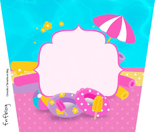 Fiesta en la Piscina para Niña Morena: Etiquetas para Candy Bar para Imprimir Gratis. Etiquetas de Fiesta en la Piscina para Niña Morena para imprimir gratis.