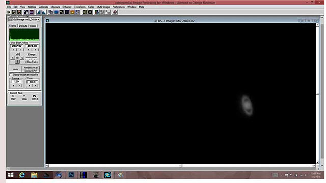 600mm lens image of Saturn with AIP4WIN software