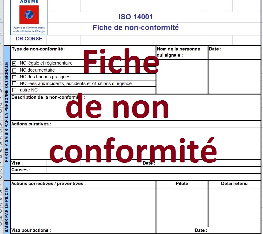 fiche de non conformité excel  Cours génie civil  Outils, livres
