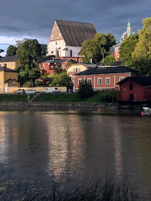 Finland road trip: Porvoo Cathedral viewed from across the river